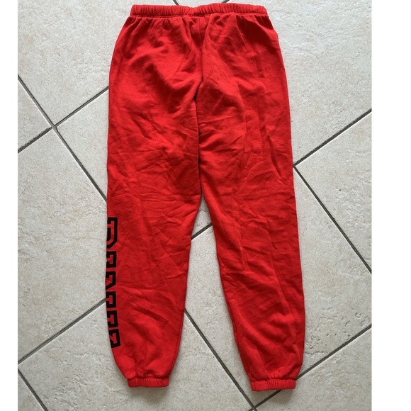 PINK Victoria's Secret Joggers Womens Small Red Good Logo Fleece Sweatpants - Picture 3 of 6